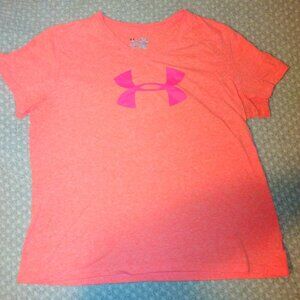 Under Armour HeatGear V‑Neck Tee T-Shirt XL Active Orange Lightweight Athleisure